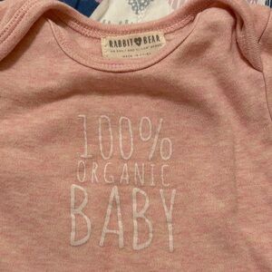 $1 Organic Baby Pink Long Sleeve Onesie